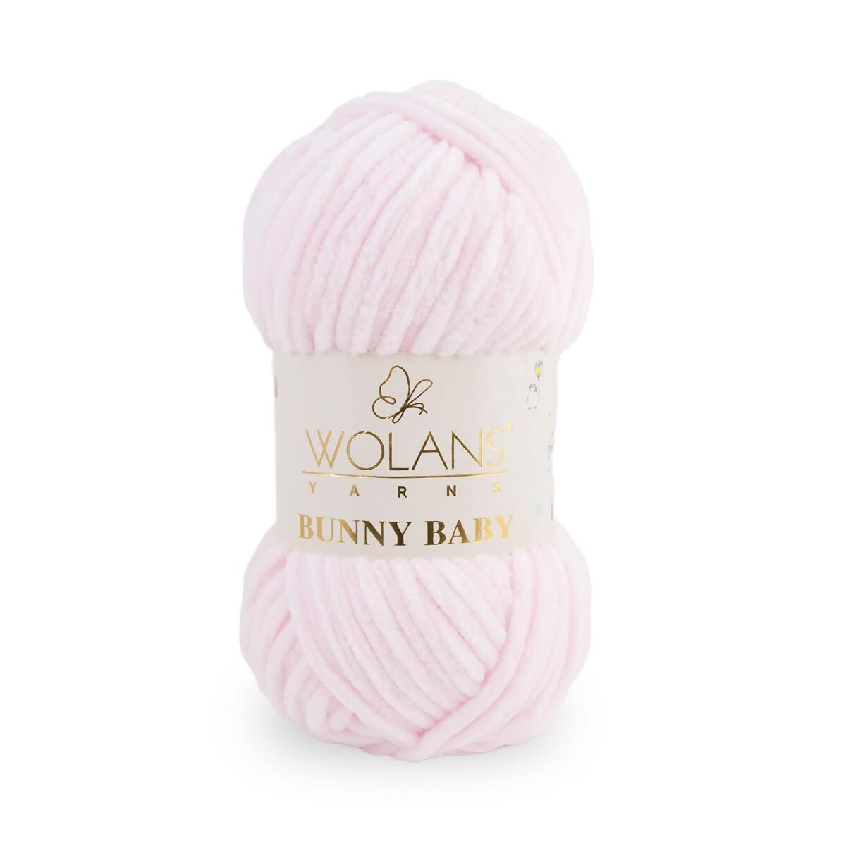 Wolans Bunny Baby - Chunky Chenille Yarn - Pack of 5 x 100g Balls - Light Pink