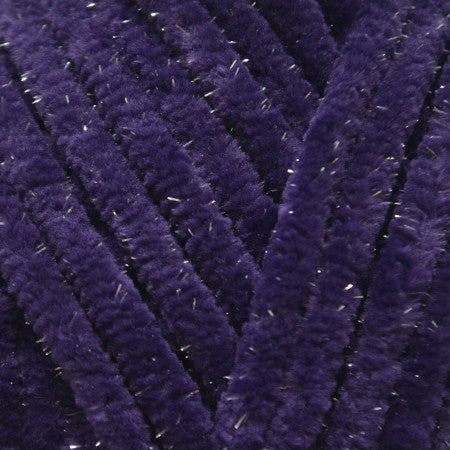 Wolans Bunny Shine - Chunky Glitter Chenille Yarn - Pack of 5 x 100g Balls - Purple