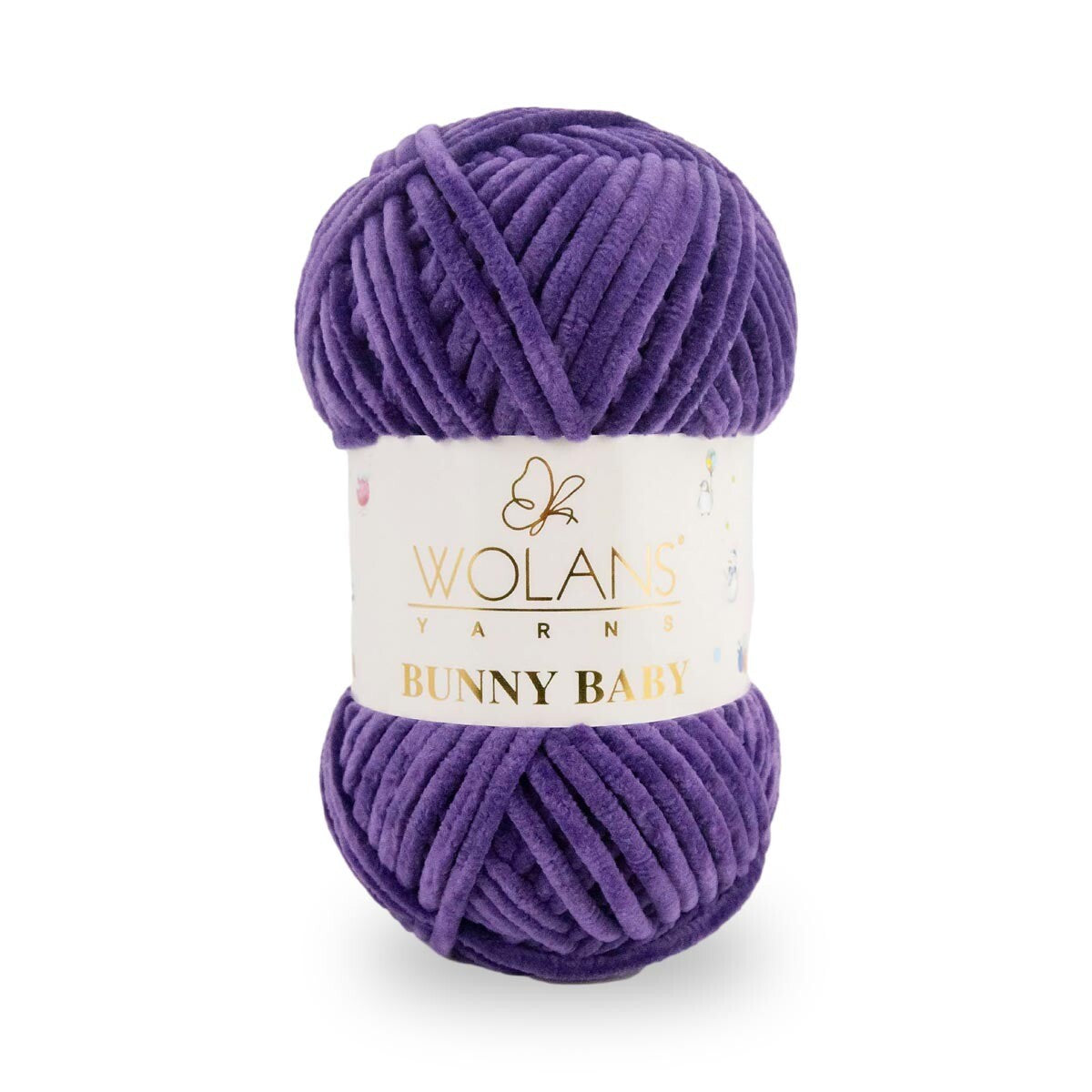 Wolans Bunny Baby - Chunky Chenille Yarn - Pack of 5 x 100g Balls - Purple