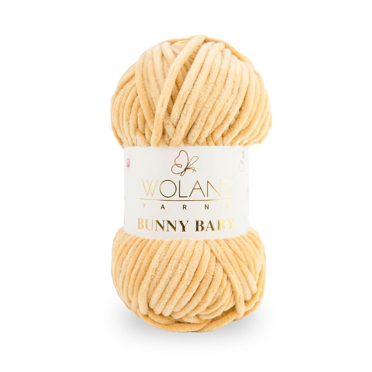 Wolans Bunny Baby - Chunky Chenille Yarn - Pack of 5 x 100g Balls - Light Brown