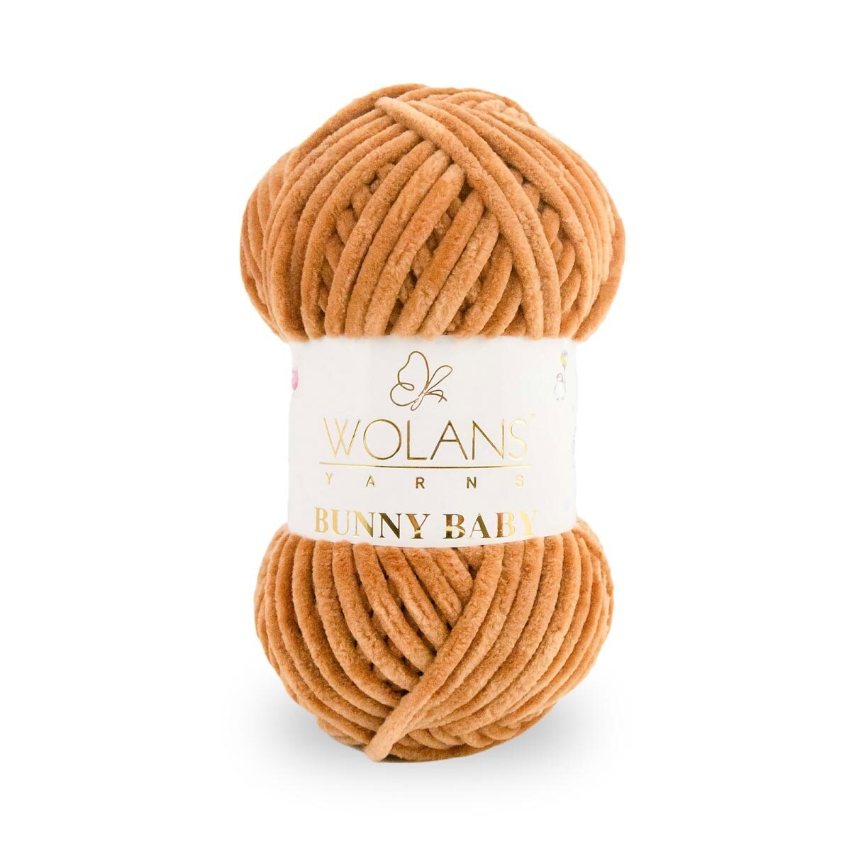 Wolans Bunny Baby - Chunky Chenille Yarn - Pack of 5 x 100g Balls - Brown