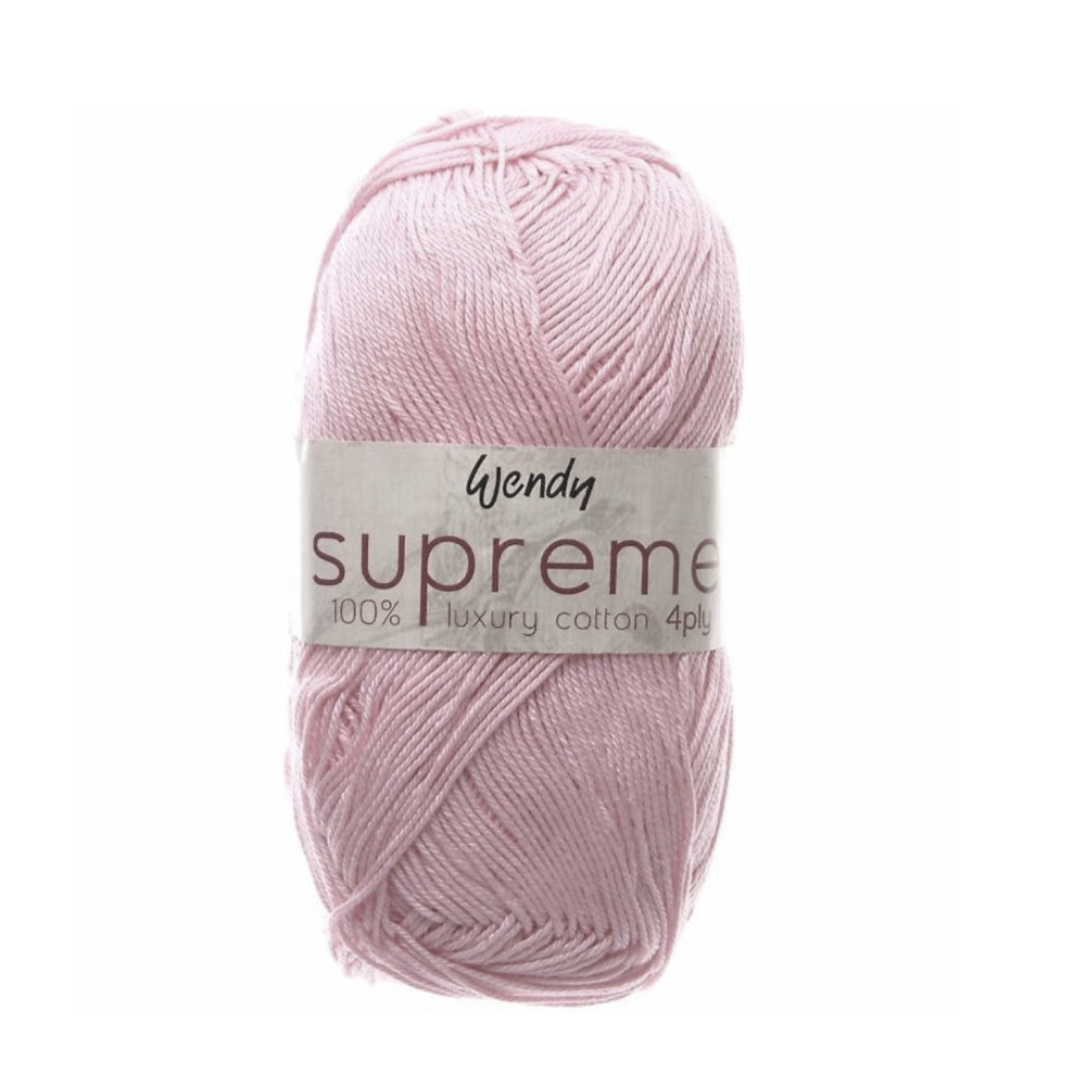 Wendy - Supreme Luxury Cotton - 4Ply - 100g Ball - Shade 1849 Pale Pink