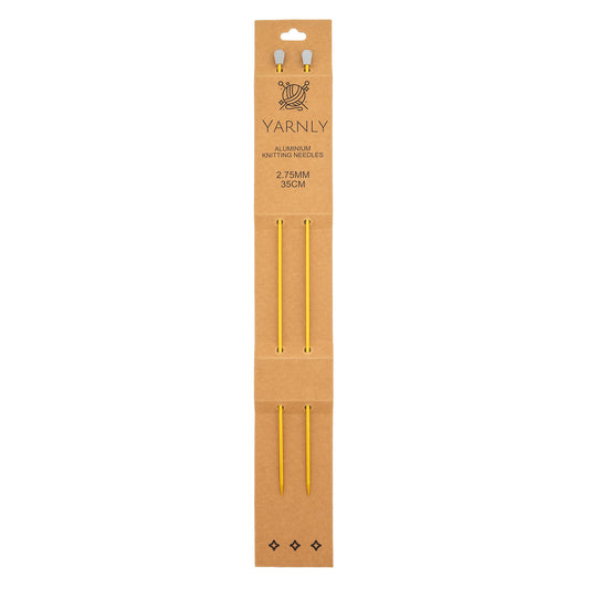 Yarnly - Aluminium Knitting Needles - Single Pointed - 2.75mm x 35cm