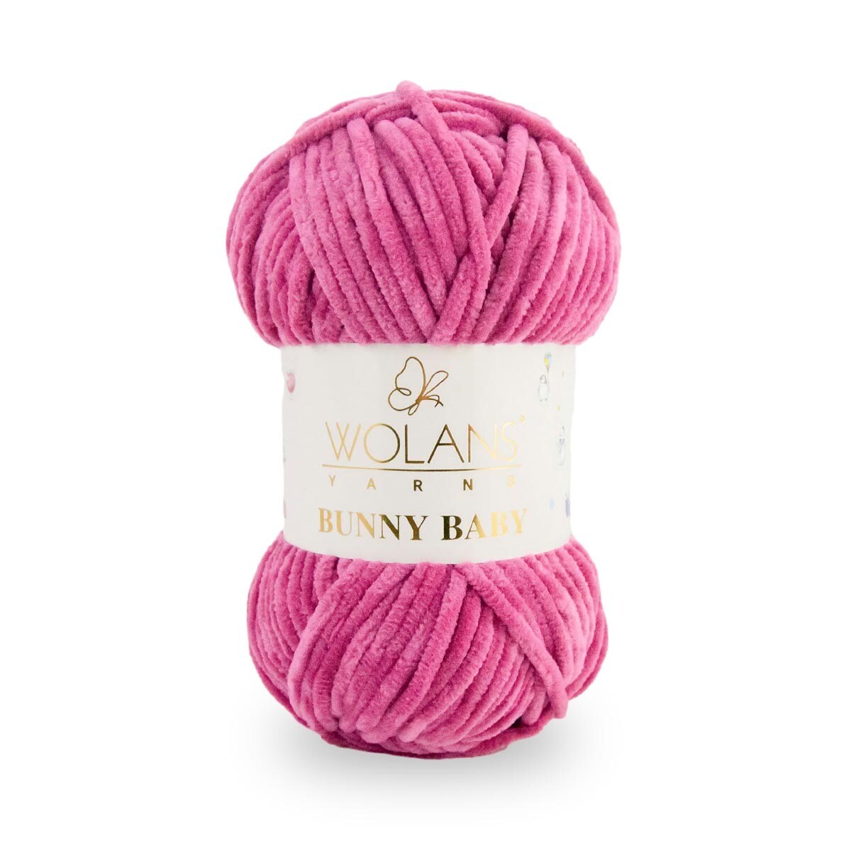 Wolans Bunny Baby - Chunky Chenille Yarn - Pack of 5 x 100g Balls - Cherry