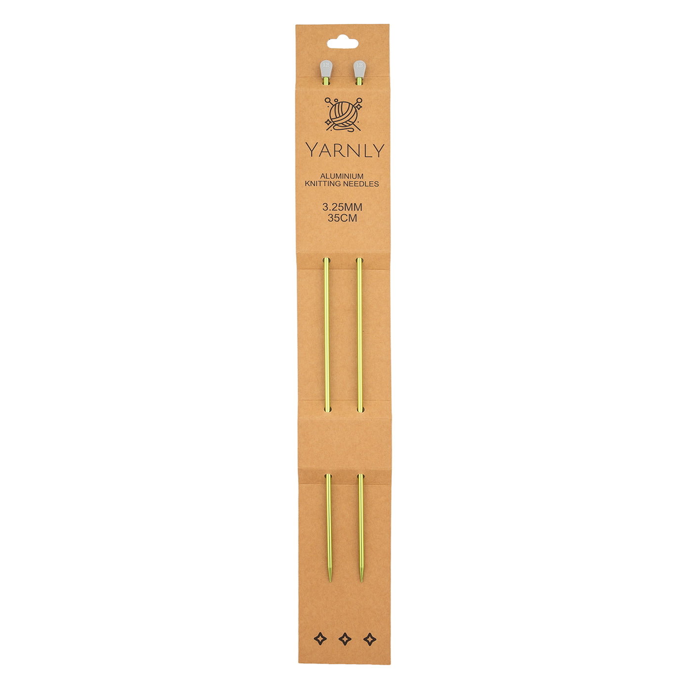 Yarnly - Aluminium Knitting Needles - Single Pointed - 3.25mm x 35cm