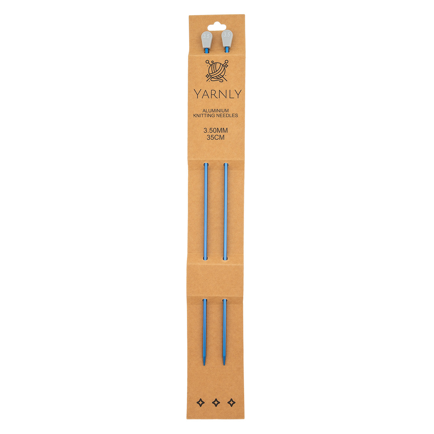 Yarnly - Aluminium Knitting Needles - Single Pointed - 3.5mm x 35cm