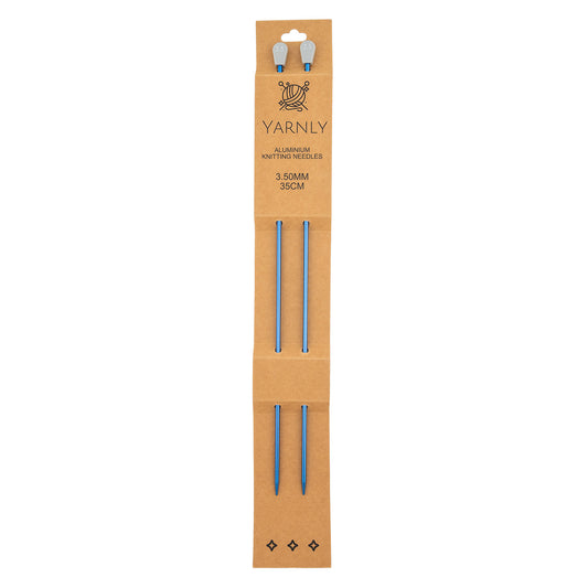 Yarnly - Aluminium Knitting Needles - Single Pointed - 3.5mm x 35cm