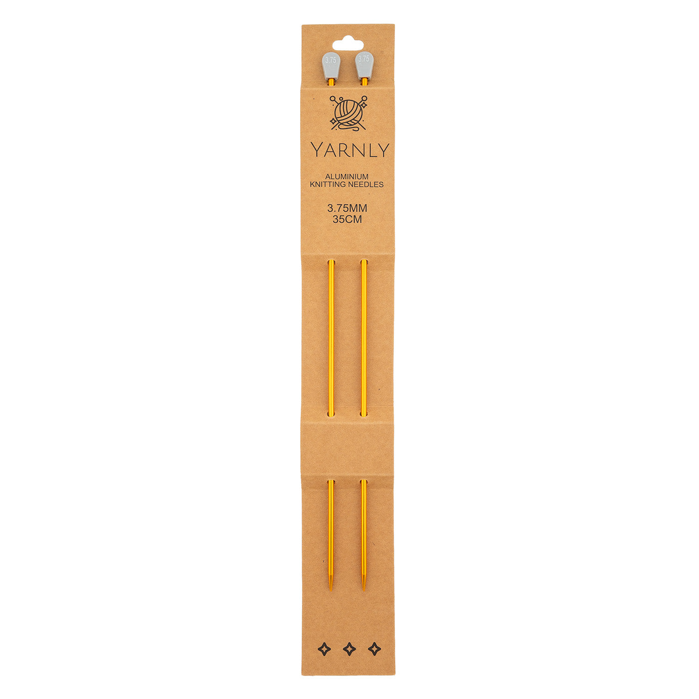 Yarnly - Aluminium Knitting Needles - Single Pointed - 3.75mm x 35cm