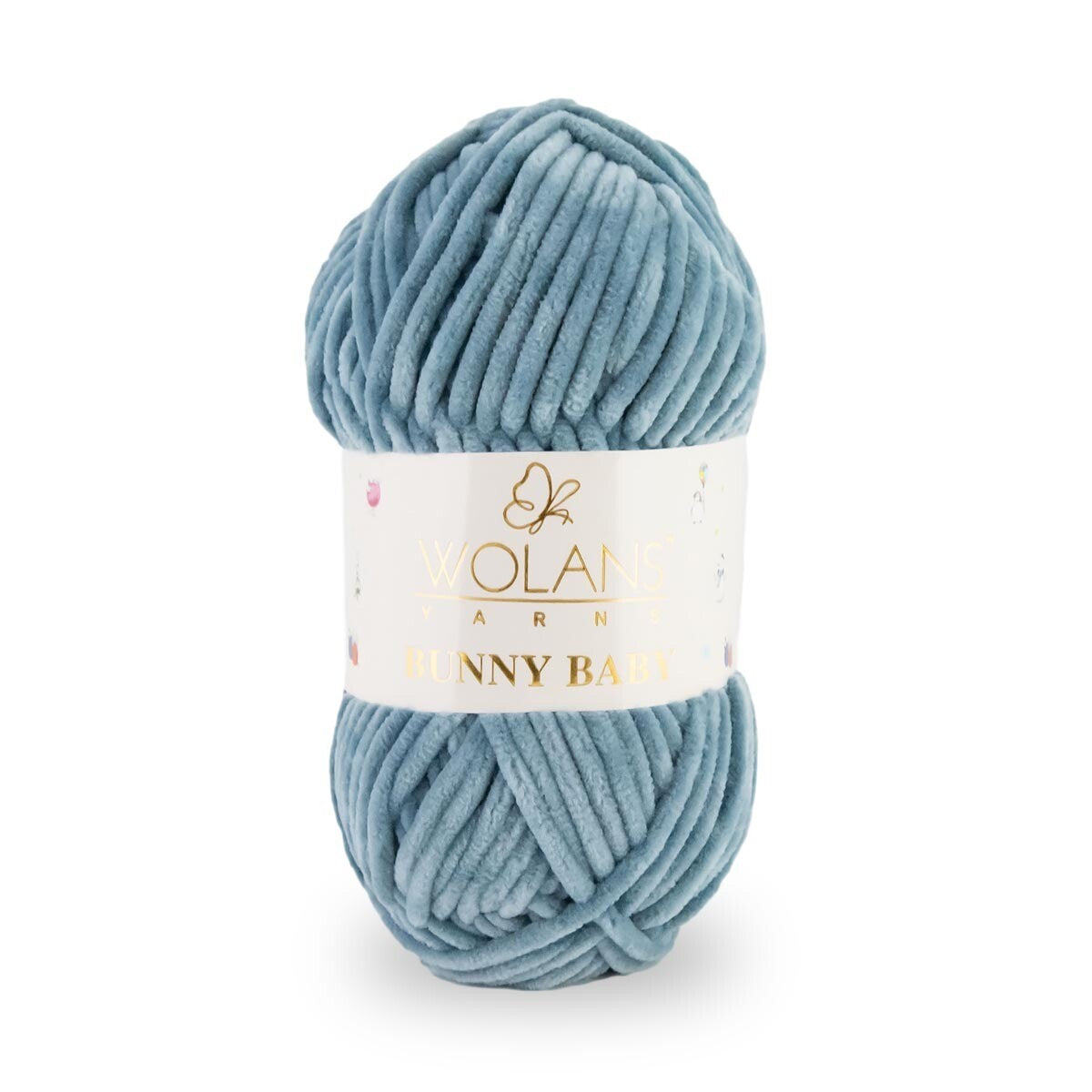 Wolans Bunny Baby - Chunky Chenille Yarn - Pack of 5 x 100g Balls - Sky Blue