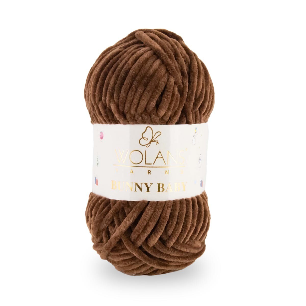 Wolans Bunny Baby - Chunky Chenille Yarn - Pack of 5 x 100g Balls - Chocolate Brown