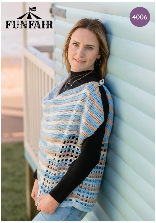 Emu Yarns - Crochet Pattern - 4006 - Slash Neck Tank Top