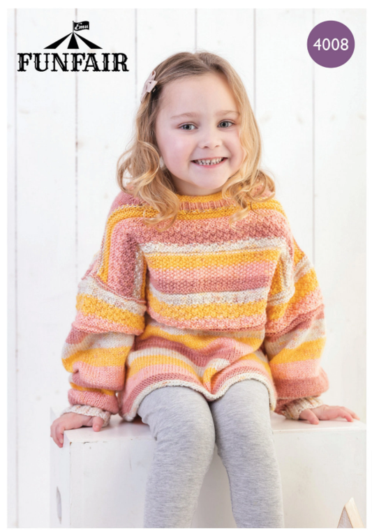 Emu Yarns - Knitting Pattern - 4008 - Childs Striped Guernsey Sweater