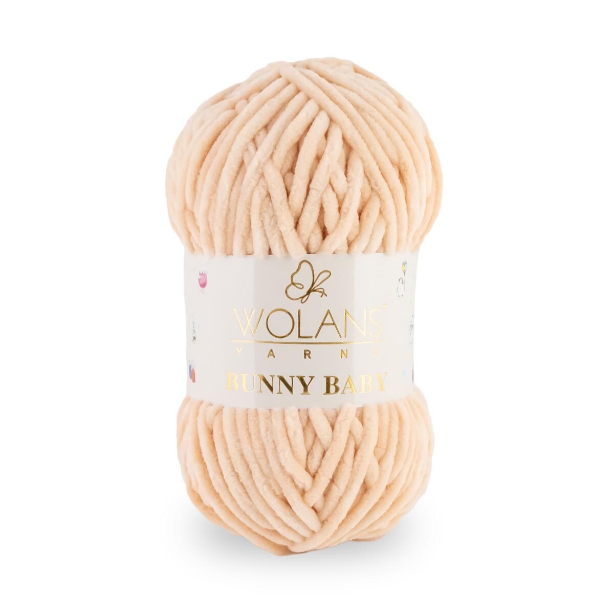 Wolans Bunny Baby - Chunky Chenille Yarn - Pack of 5 x 100g Balls - Shell