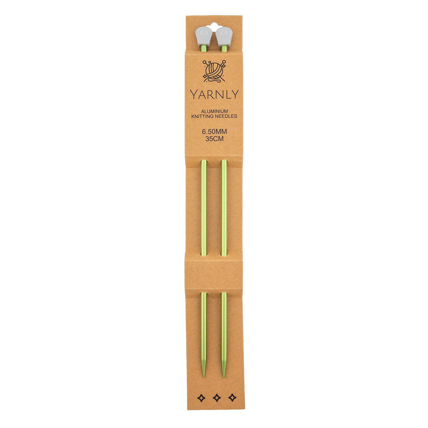 Yarnly - Aluminium Knitting Needles - Single Pointed - 6.5mm x 35cm