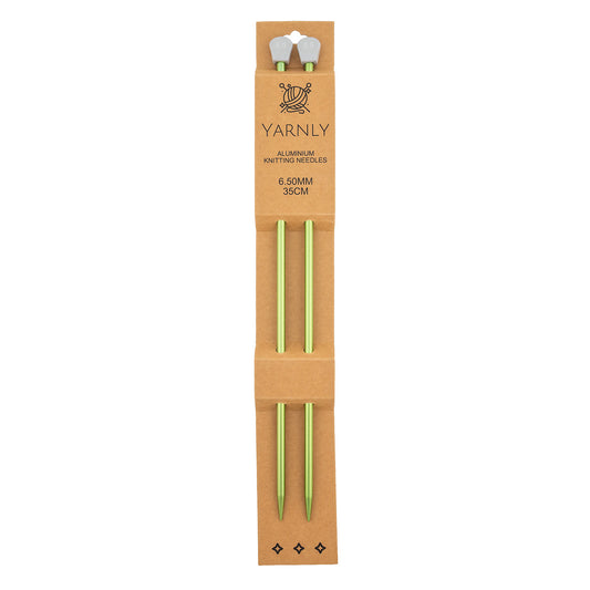 Yarnly - Aluminium Knitting Needles - Single Pointed - 6.5mm x 35cm