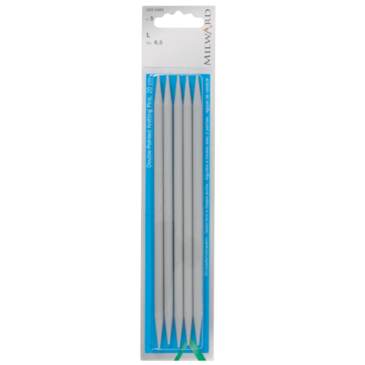 Milward Double Point Knitting Needles – Set of Five (20cm | 6.50mm)