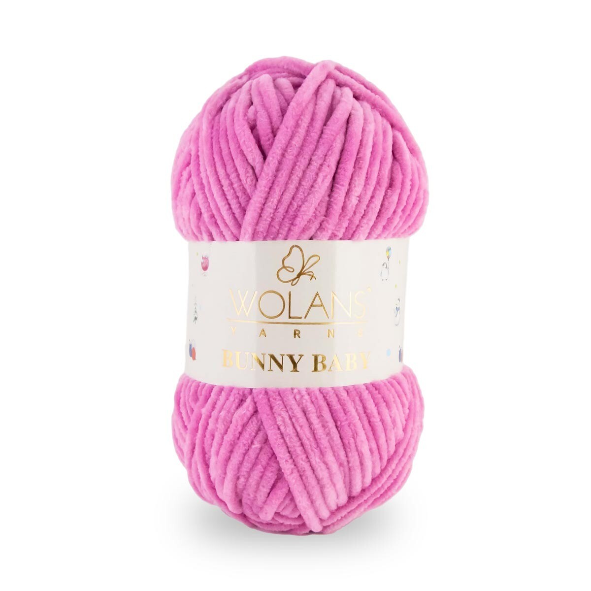 Wolans Bunny Baby - Chunky Chenille Yarn - Pack of 5 x 100g Balls - Orchid Pink