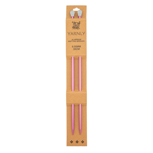 Yarnly - Aluminium Knitting Needles - Single Pointed - 6mm x 35cm