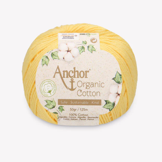 Anchor - Organic Cotton - 4ply - 50g Ball - 293 Lemon