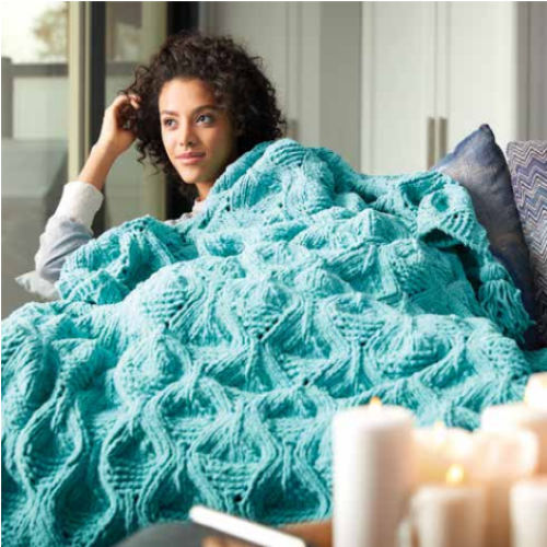 Bernat - Super Chunky Yarn - Knitted Blanket - Free Download Pattern