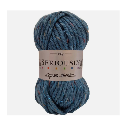 Cygnet - Seriously Majestic Metallics - Super Chunky Yarn - 100g Ball - 8259 Magnetic Blue