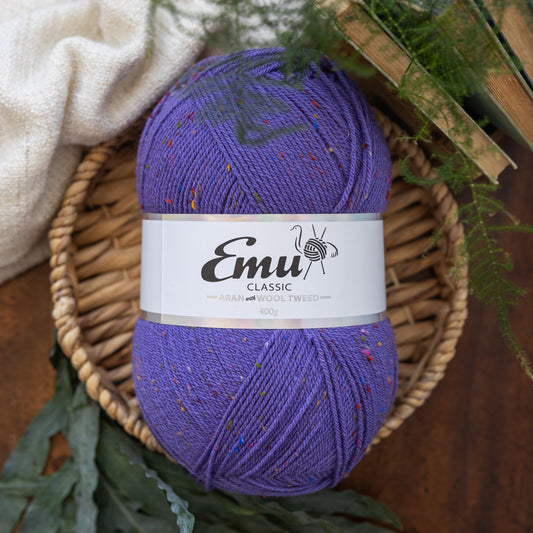 Emu Yarns - Classic Aran with Wool Tweed - 400g Ball - Iris