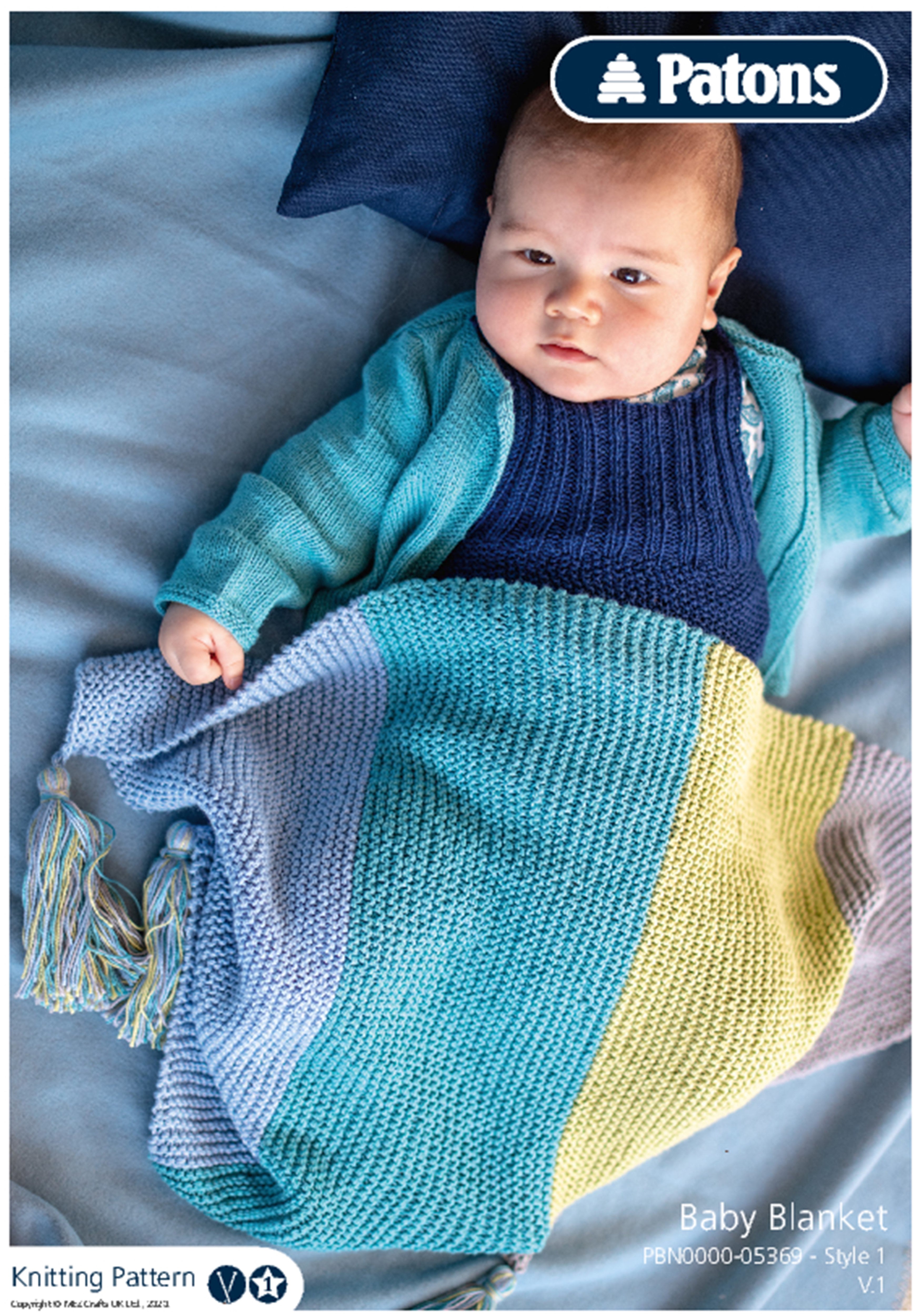 Patons Knitting Pattern PBN5369 Easy Knit Baby Blanket thewoolshop