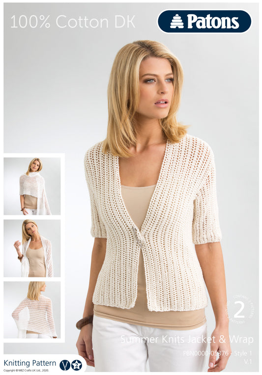 Patons - Multi Knitting Pattern  - PBN5376 - Summer Jacket and Wrap