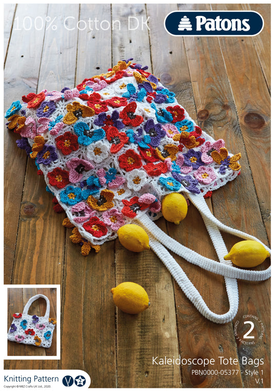 Patons - Multi Crochet Pattern - PBN5377 - Kaleidoscope Tote Bags