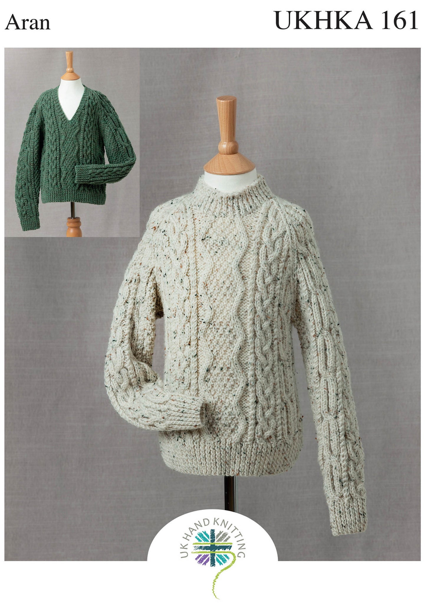 UKHKA - Multi Knitting Pattern - UKHKA 161 - Childs Cable Aran Jumpers