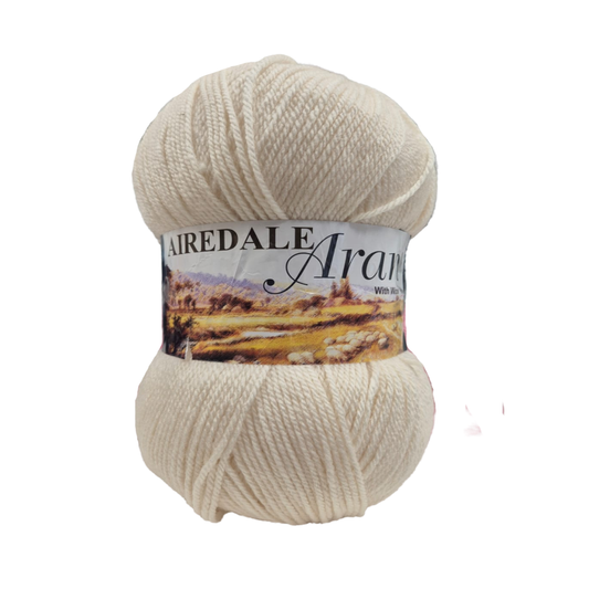 V&A - Airdale Aran with Wool - 400g Ball - 025 Cream