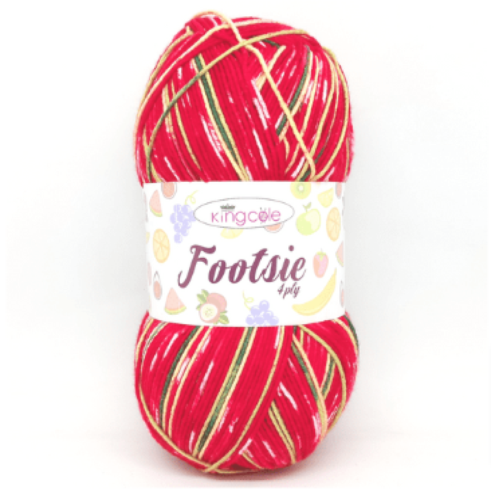 King Cole - Footsie - 4ply Sock Wool - 100g Ball - 4906 Christmas Fruit