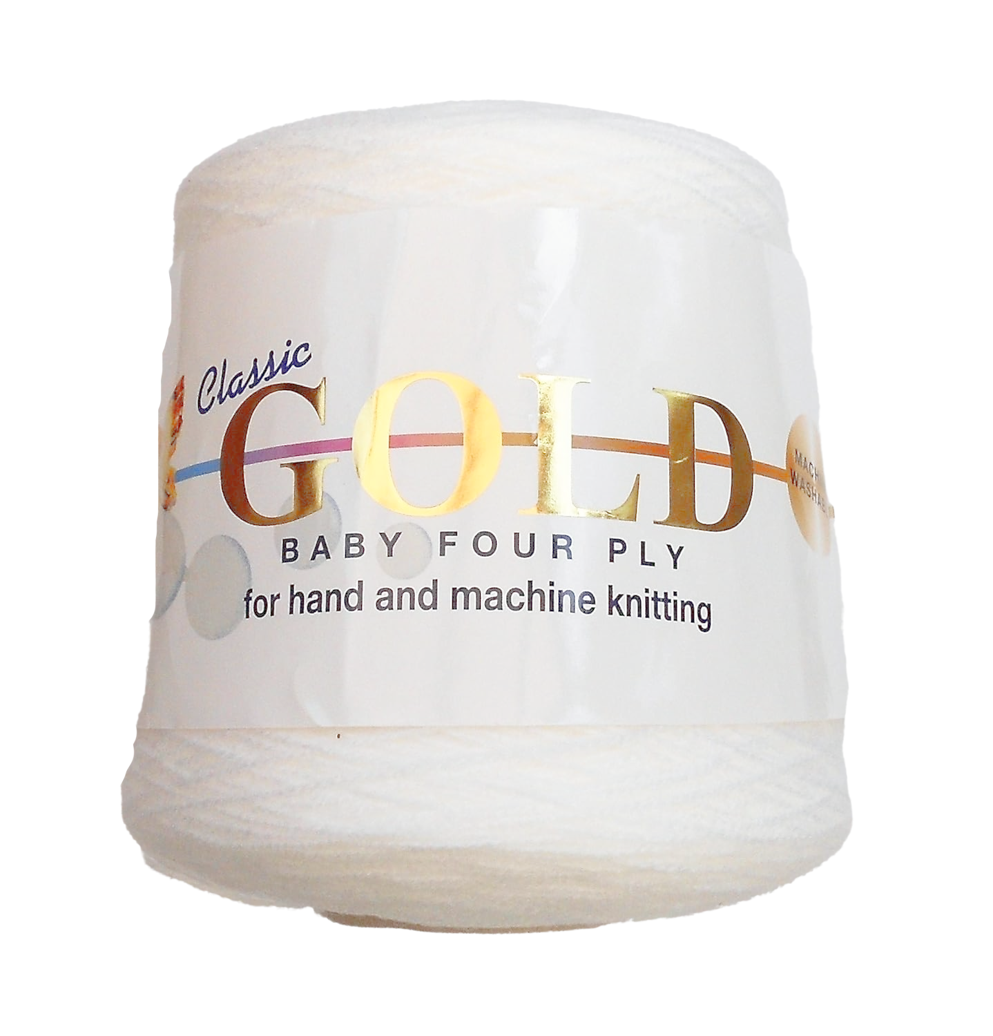 Woolcraft - Classic Gold - Baby 4Ply - 400g Cone - White