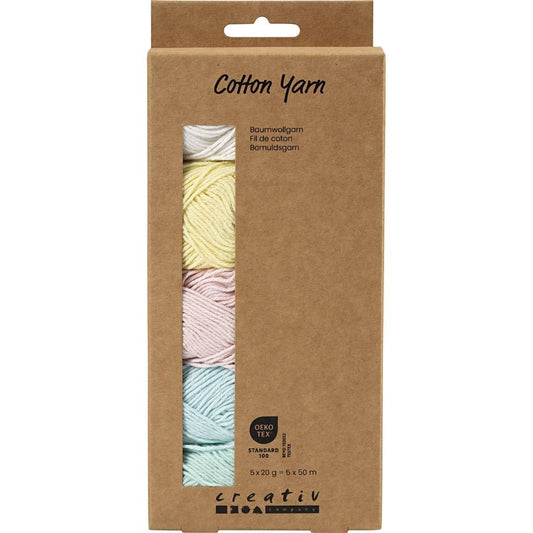 Creative - Cotton DK Yarn Pack - 5 x 20g Balls - Pastels