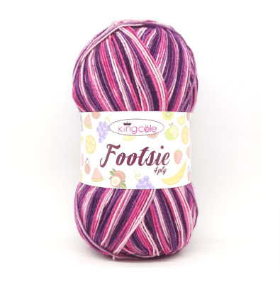 King Cole - Footsie - 4ply - Sock Wool - 100g - Fig