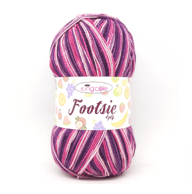 King Cole - Footsie - 4ply Sock Wool - 100g Ball - 4903 Fig