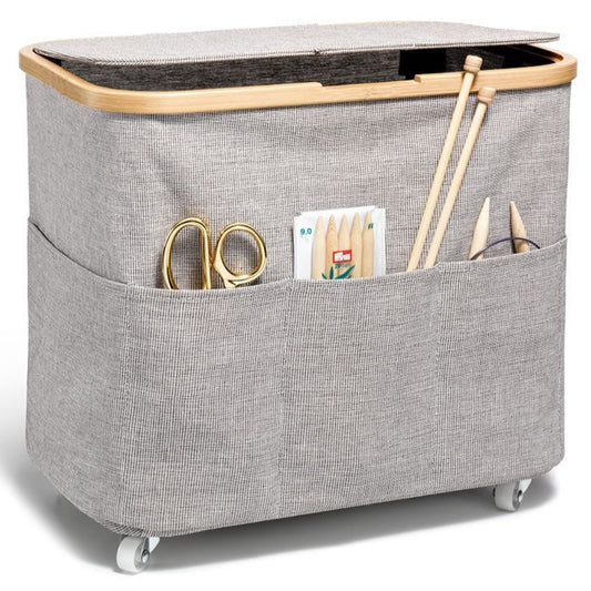 Prym - Fold and Store - Knitting Sewing Basket on Wheels