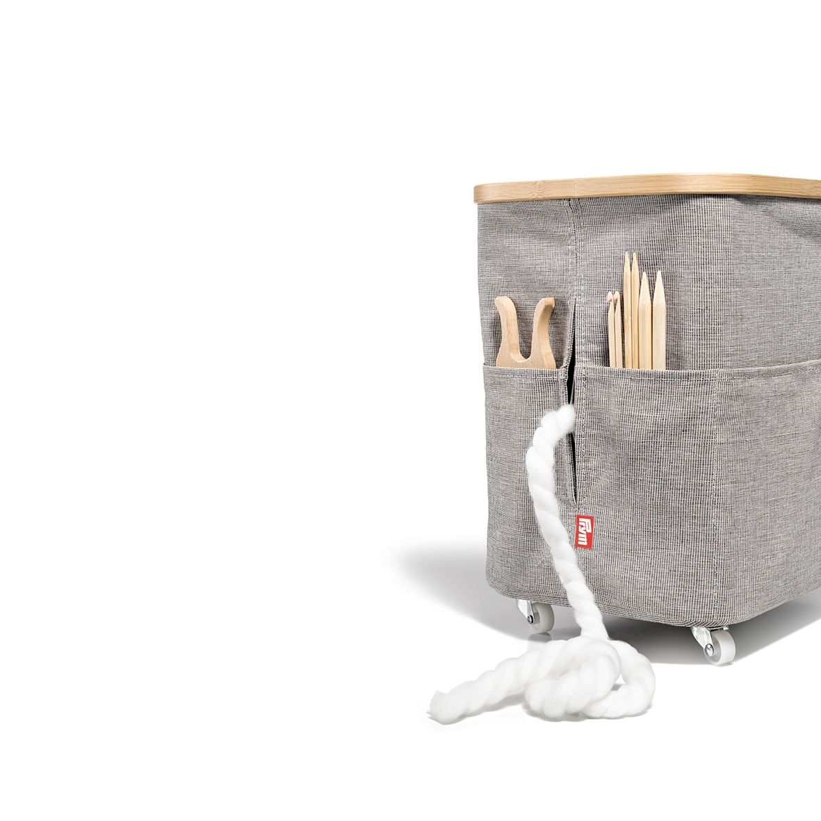 Prym - Fold and Store - Knitting Sewing Basket on Wheels