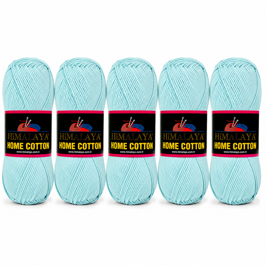 Himalaya Home Cotton Blend - Aqua Aran Yarn - 100g x 5 Ball Value Pack