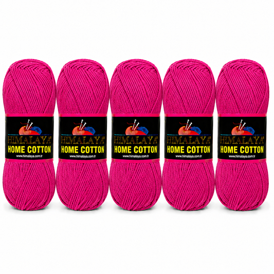Himalaya Home Cotton Blend - Cerise Aran Yarn - 100g x 5 Ball Value Pack