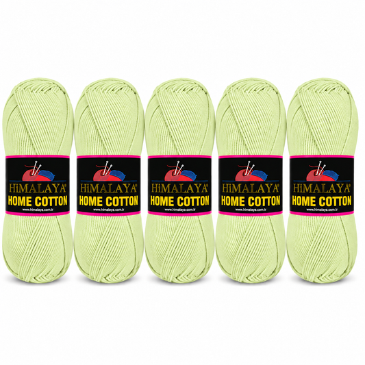 Himalaya Home Cotton Blend - Lime Aran Yarn - 100g x 5 Ball Value Pack
