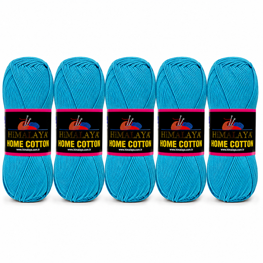 Himalaya Home Cotton Blend - Malibu Blue Aran Yarn - 100g x 5 Ball Value Pack