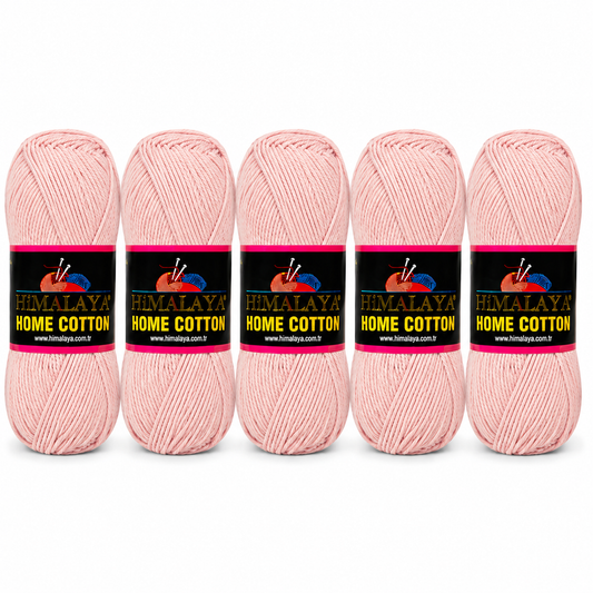 Himalaya Home Cotton Blend - Peach Aran Yarn - 100g x 5 Ball Value Pack