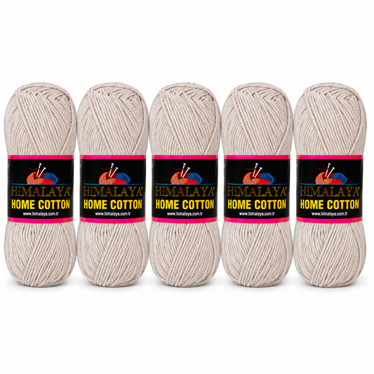 Himalaya Home Cotton Blend - Ecru Aran Yarn - 100g x 5 Ball Value Pack