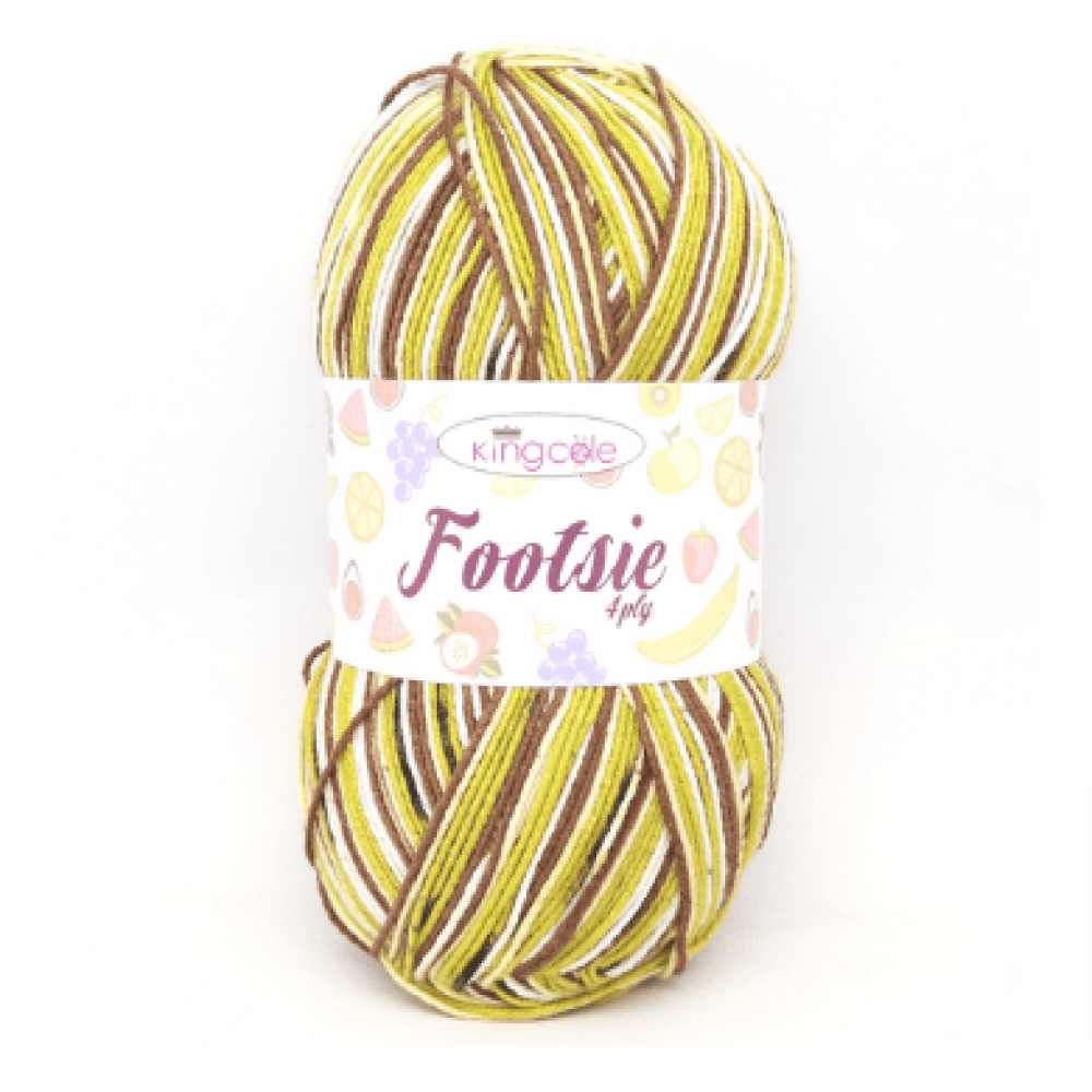 King Cole - Footsie - 4ply - Sock Wool - 100g - Kiwi Fruit