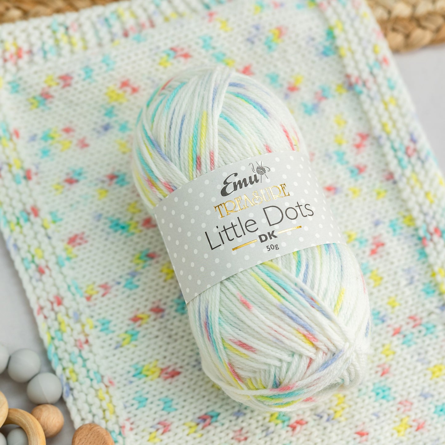 Emu Yarns - Treasure Little Dots - DK - 50g Ball - 004 Little Teapot