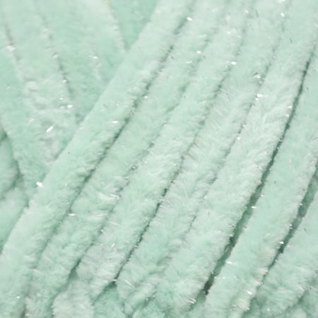 Wolans Bunny Shine - Chunky Glitter Chenille Yarn - Pack of 5 x 100g Balls - Mint Green