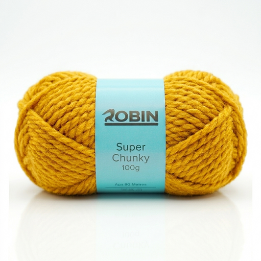 Robin Super Chunky Yarn – Mustard (136) – 100g Ball