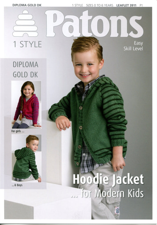 Patons - Multi Knitting Pattern - PBN3911 - Childrens Hooded Jacket