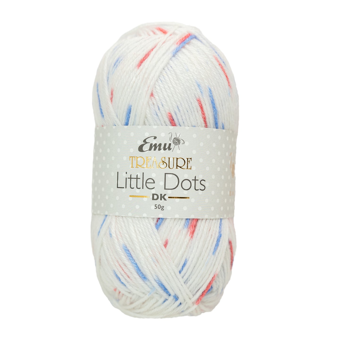 www.thewoolshop.net Emu Yarns - Treasure Little Dots - DK - 50g Ball - 001 Row Your Boat